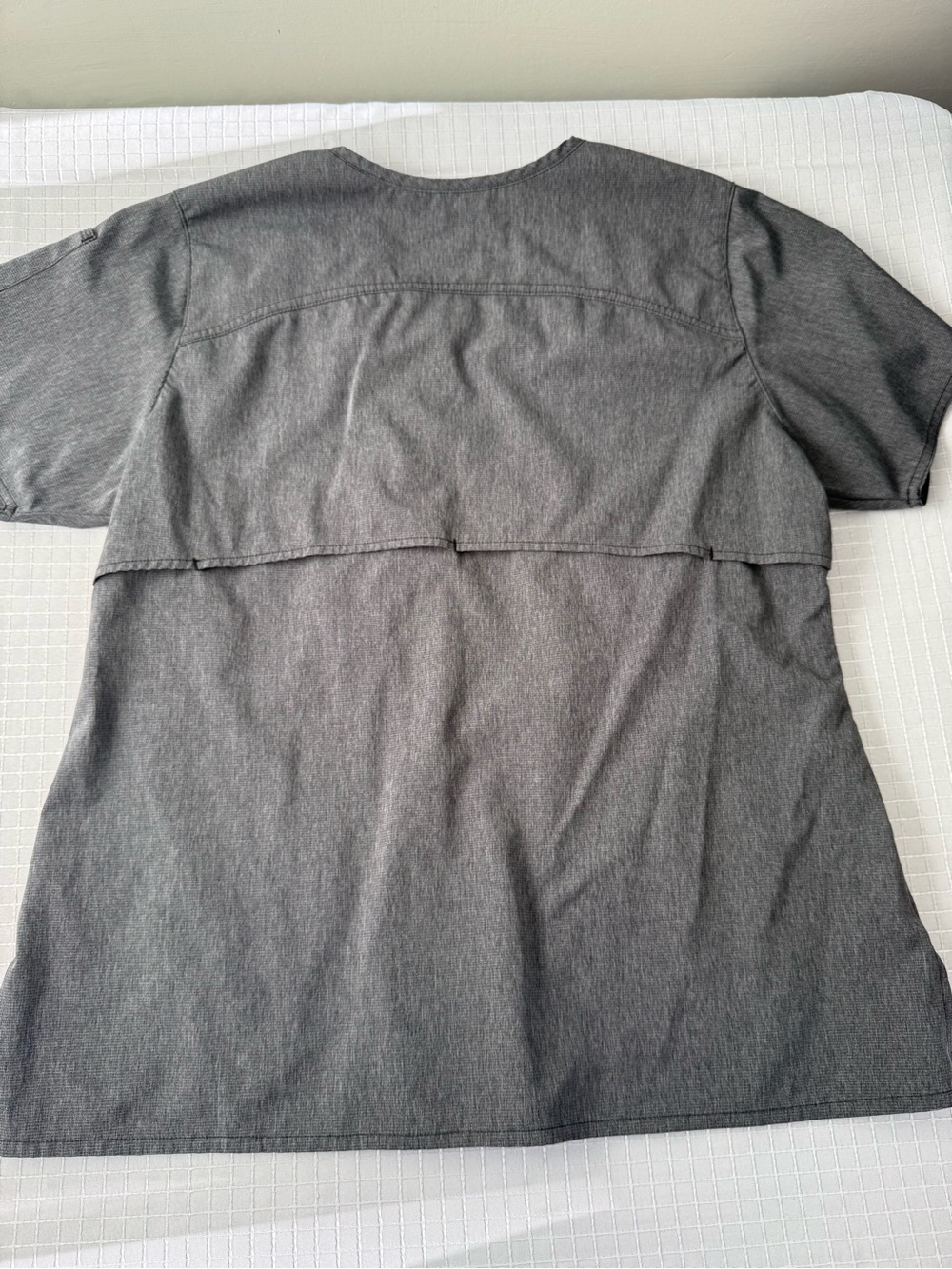 Carhartt Gray Unisex Medical Scrub Top Size L Short Sleeve V-Neck Solid - Picture 5 of 7